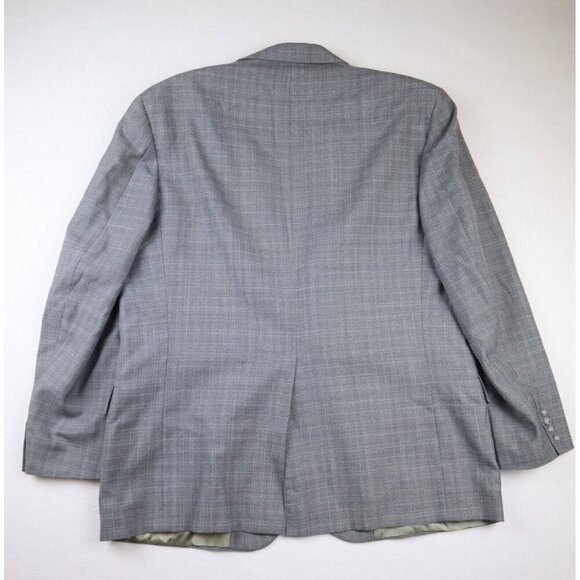 VINTAGE MEN S GRAY PLAID BLAZER SUIT JACKET - SIZE 44R - Picture 6 of 6